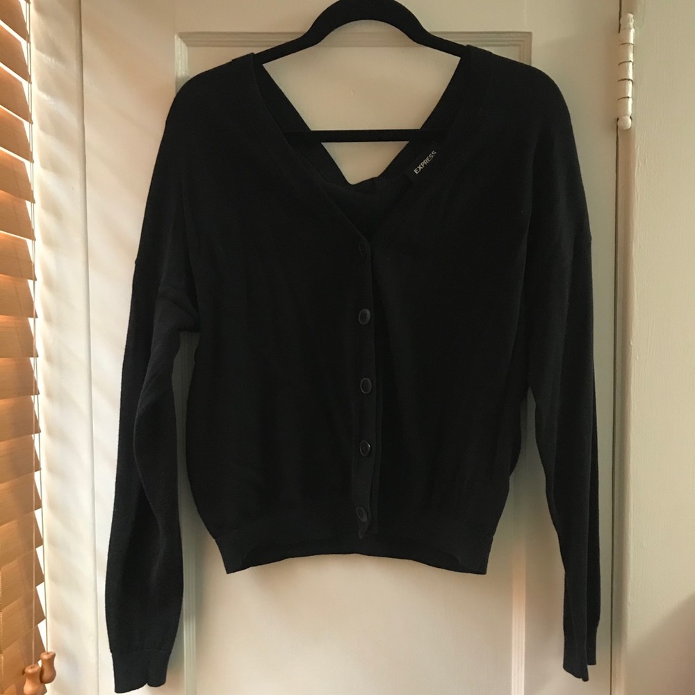 Express V neck & V back button up cardigan